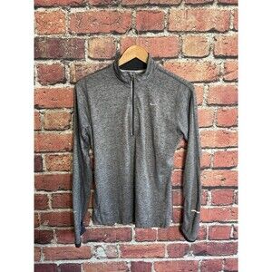 Nike Running Womens Gray 1/2 Zip Mock Neck Long Sleeve Sweater Sz Medium Drifit